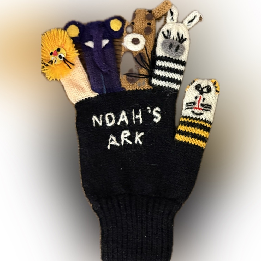 Kids Noah’s Arc winter gloves with animals on each finger - Picture 5 of 6